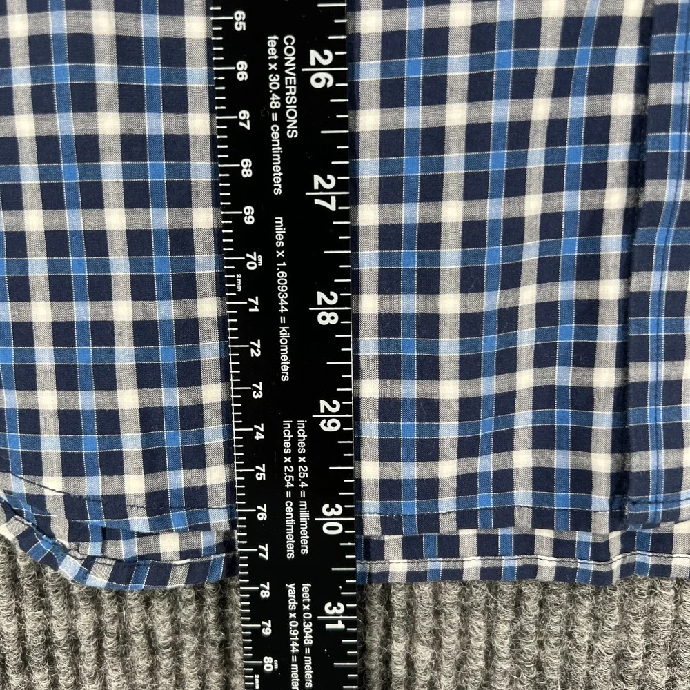 Banana Republic Shirt Mens Large Blue Plaid Long Sleeve Button Up Slim Fit